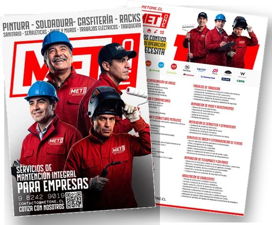 Cat&aacute;logo de servicios de MET ONE, dos p&aacute;ginas